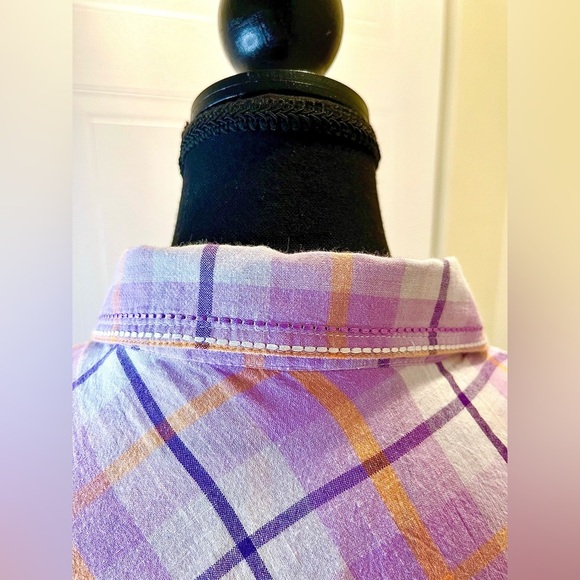 Cumberland Outfitters retro style  plaid western short sleeve shirt, embroidery - Picture 11 of 13